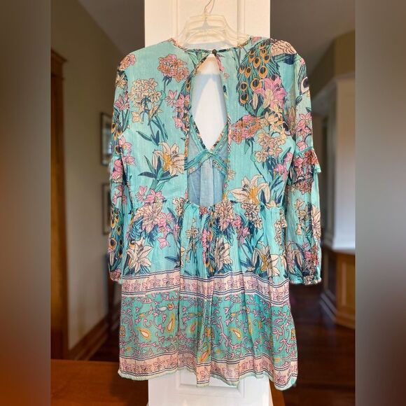 Anthropology Raga size Medium Floral Bohemian Cutout Back Floral Dress. - Picture 3 of 11